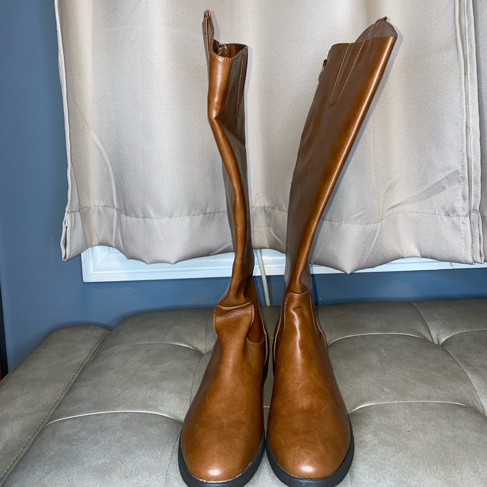 X/Appeal Leather Brown Zip Up Boots | Women’s Size US 8 - Picture 15 of 16